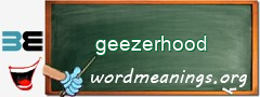 WordMeaning blackboard for geezerhood